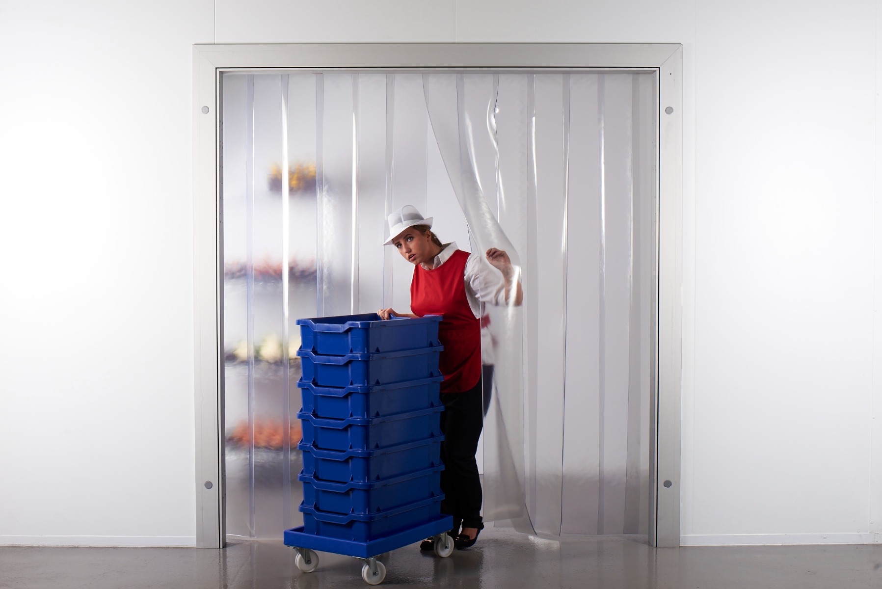 Medium Duty Clear PVC Strip Curtains Forklift Traffic Ready Made